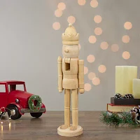 Northlight 14.75in Unfinished Paintable Wooden  With A Crown Christmas Nutcracker