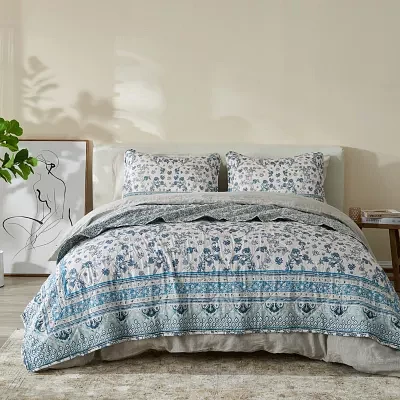 Patina Vie Maison Vintage Block Print Reversible Quilt Set