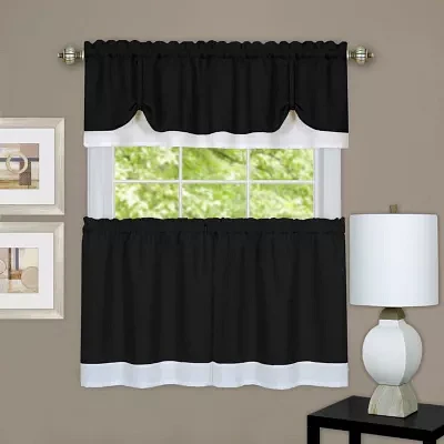 Darcy 3-pc. Rod Pocket Kitchen Curtain Window Set