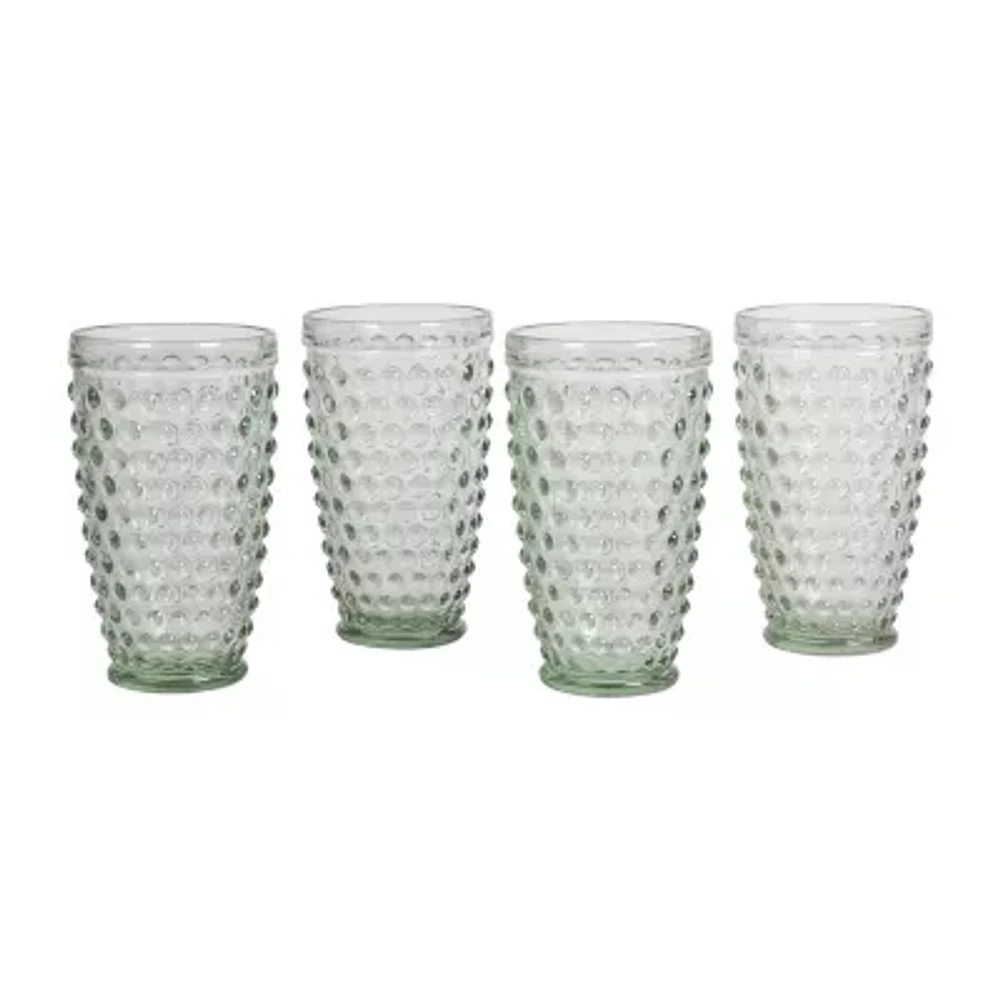 Martha Stewart Chauncey Hobnail 4-pc. Glass Tumbler Set