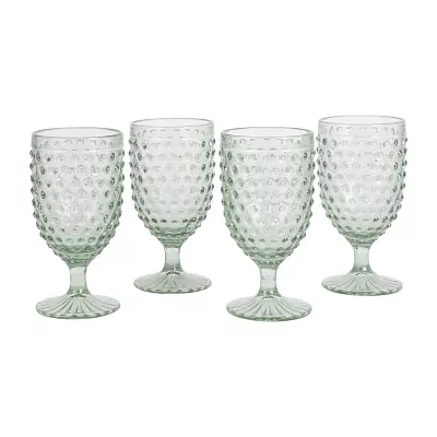 Martha Stewart Chauncey 4-Pc Hobnail Glass Goblet