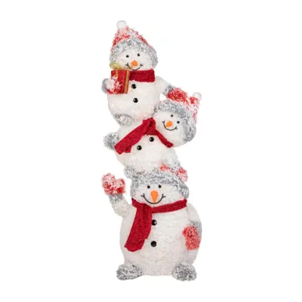 Northlight 42in Lighted Stacked Snowman Family Decoraton Christmas Yard Art