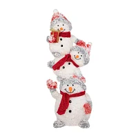 Northlight 42in Lighted Stacked Snowman Family Decoraton Christmas Yard Art