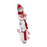 Northlight 42in Lighted Stacked Snowman Family Decoraton Christmas Yard Art