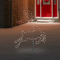 Northlight 36in Lighted Running Reindeer Silhouette Decor Christmas Yard Art