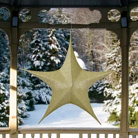 Northlight 51in Gold Tinsel Foldable Star Christmas Yard Art