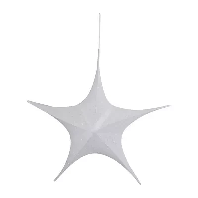 Northlight 30in White Tinsel Foldable Star Christmas Yard Art