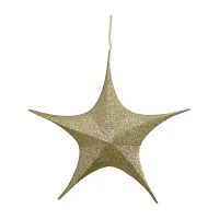 Northlight 30in Gold Tinsel Foldable Star Christmas Yard Art