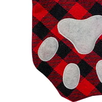 Northlight 15.5in Red And Black Buffalo Plaid Pet Embroidered Christmas Stocking