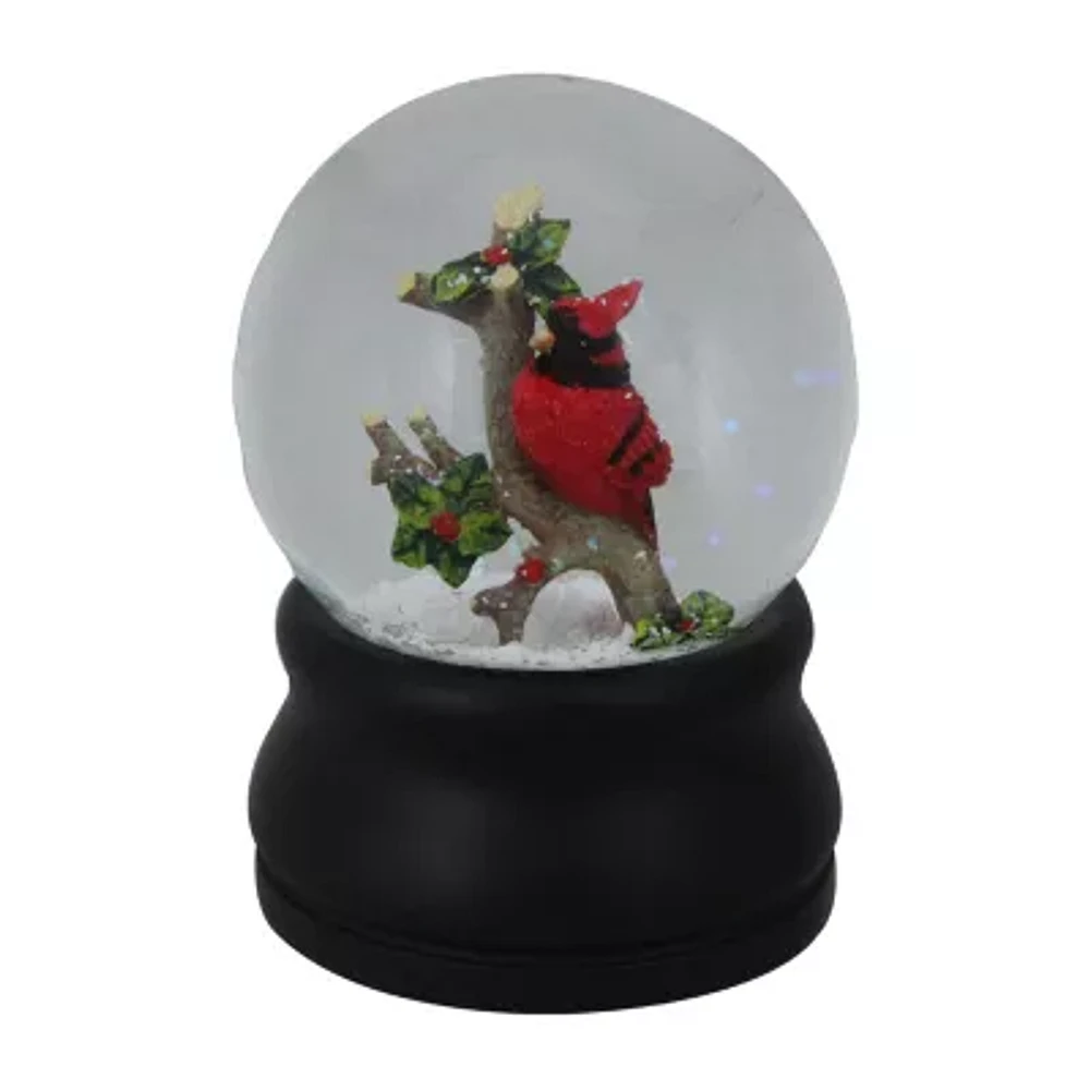 Northlight 5.75in Red Cardinal On Branch Musical Christmas Lighted Round SnowGlobes