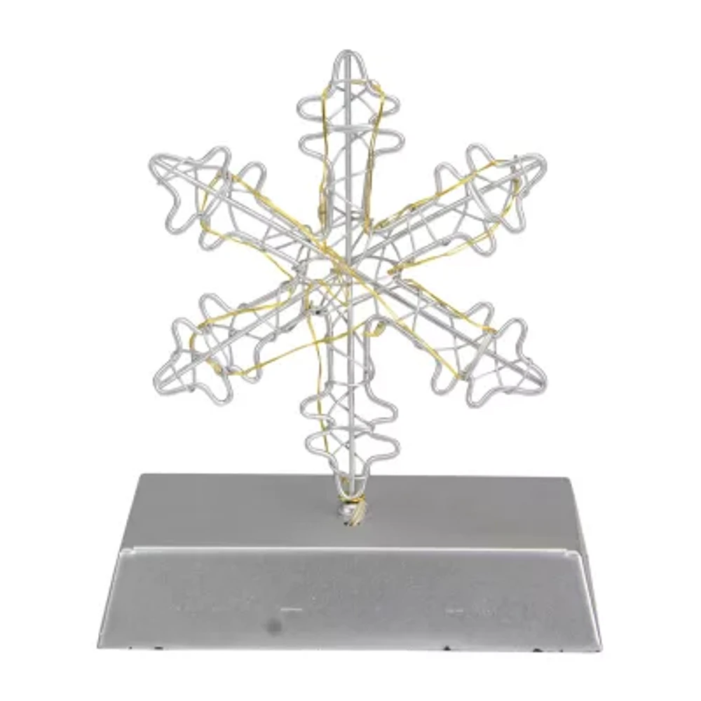 Northlight 7.5in Led Lighted Silver Wired Snowflake Christmas Stocking Holder