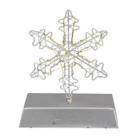 Northlight 7.5in Led Lighted Silver Wired Snowflake Christmas Stocking Holder