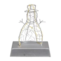 Northlight 8in Led Lighted Silver Wired Snowman Christmas Stocking Holder