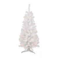 Northlight White Slim Artificial Pink Lights 4 Foot Pre-Lit Pine Christmas Tree
