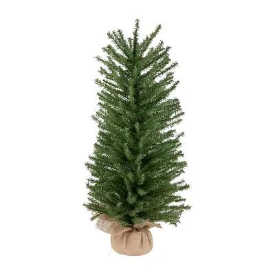 Northlight Medium Scottsdale Artificial In Burlap Base Unlit 3 Foot Pine Christmas Tree