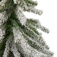 Northlight Potted Downswept Mini Village Medium Artificial Unlit 2 Foot Flocked Pine Christmas Tree