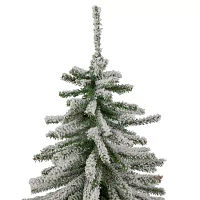 Northlight Potted Downswept Mini Village Medium Artificial Unlit 2 Foot Flocked Pine Christmas Tree