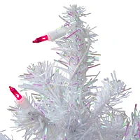 Northlight White Slim Artificial Pink Lights 2 Foot Pre-Lit Pine Christmas Tree