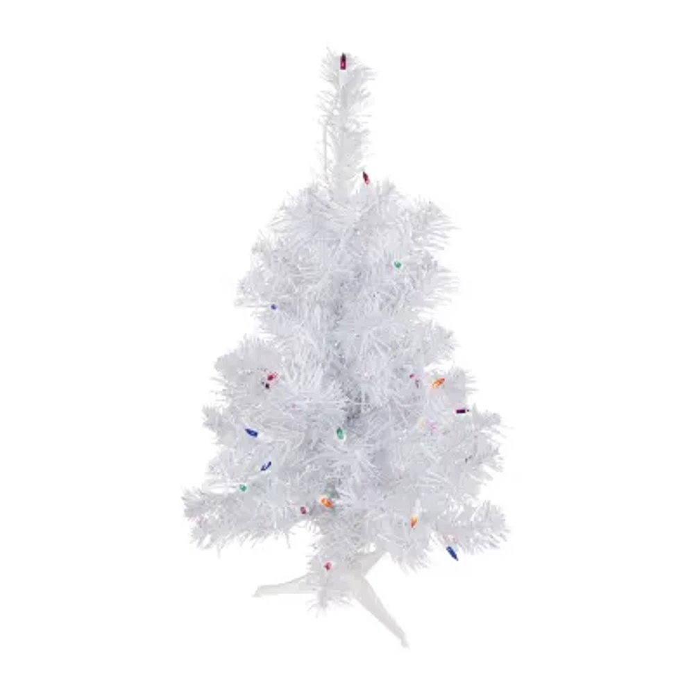 Northlight Rockport White Artificial Multi Lights 2 Foot Pre-Lit Pine Christmas Tree