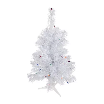 Northlight Rockport White Artificial Multi Lights 2 Foot Pre-Lit Pine Christmas Tree