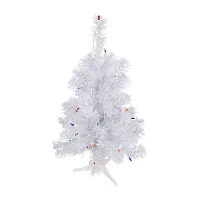 Northlight Rockport White Artificial Multi Lights 2 Foot Pre-Lit Pine Christmas Tree