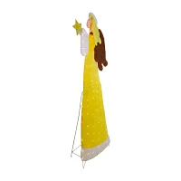 Northlight 72in Lighted 2d Yellow Chenille Angel Christmas Yard Art