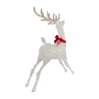 Northlight 56in Led Lighted Reindeer With Glitter Bow Christmas Yard Art