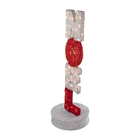 Northlight 39in Lighted Red And Silver Noel Sign Christmas Yard Art