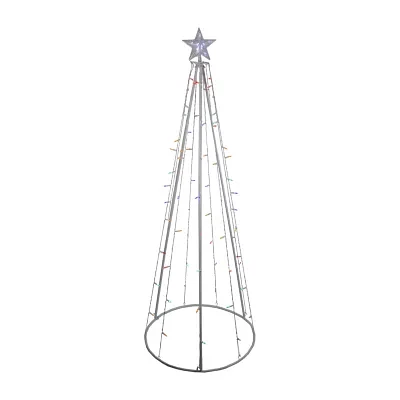 Northlight 6ft Multi-Color Led Lighted Cone Tree Christmas Yard Art