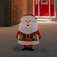 Northlight 32in Lighted 2d Chenille Santa Christmas Yard Art