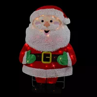 Northlight 32in Lighted 2d Chenille Santa Christmas Yard Art