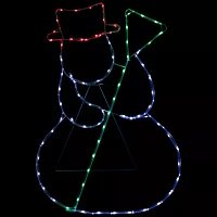 Northlight 28in Lighted Standing Snowman Silhouette Decor Christmas Yard Art