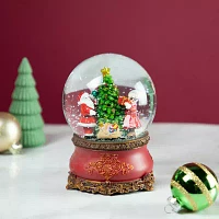 Northlight 6in Mr. & Mrs. Claus Decorating Christmas Tree Musical Water Round SnowGlobes