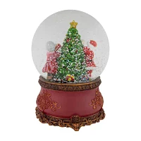 Northlight 6in Mr. & Mrs. Claus Decorating Christmas Tree Musical Water Round SnowGlobes