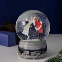 Northlight 6.5in Norman Rockwell Christmas Surprise Round SnowGlobes