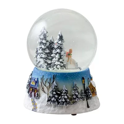 Northlight 5.75in Winter Forest Sleigh Ride Musical Christmas Snow Globe