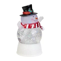 Northlight 5.75in Led Snowman With Holly And Berries Top Hat Christmas Lighted Round SnowGlobes