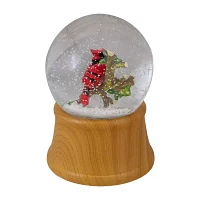 Northlight 5.5in Red Cardinal On Branch Christmas Round SnowGlobes