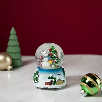 Northlight 4.75in Snowman With Cardinals Musical Christmas Tree Round SnowGlobes