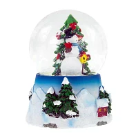 Northlight 4.75in Snowman With Cardinals Musical Christmas Tree Round SnowGlobes