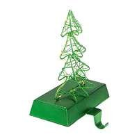 Northlight 8in Led Lighted Green Wired Tree Christmas Stocking Holder