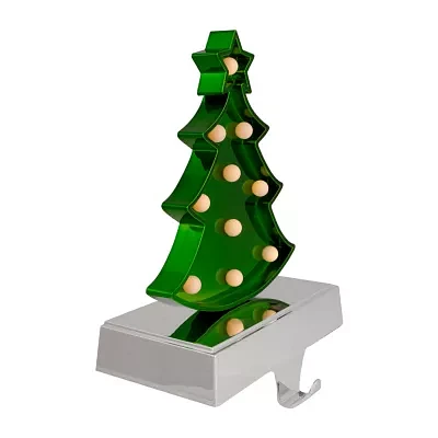 Northlight Shiny Green Led Lighted Tree  7in Christmas Stocking Holders