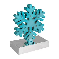 Northlight Blue And Silver Led Lighted Snowflake  7in Christmas Stocking Holder