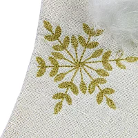 Northlight 20in White With Gold Snowflakes  With Cuff Christmas Stocking