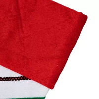 Northlight 18in Red And Green Velvet Sequin Stripe Christmas Stocking