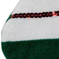 Northlight 18in Red And Green Velvet Sequin Stripe Christmas Stocking