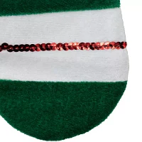 Northlight 18in Red And Green Velvet Sequin Stripe Christmas Stocking