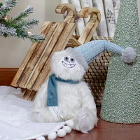 Northlight 22-Inch Plush White And Blue Sitting Tabletop Yeti Christmas Christmas Figurine