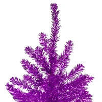 Northlight Metallic Purple Tinsel Artificial Unlit 7 1/2 Foot Christmas Tree