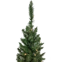 Northlight Set Of 2 Potted Porch Topiary Slim Artificial Clear Lights 4 Foot Pre-Lit Pine Christmas Tree